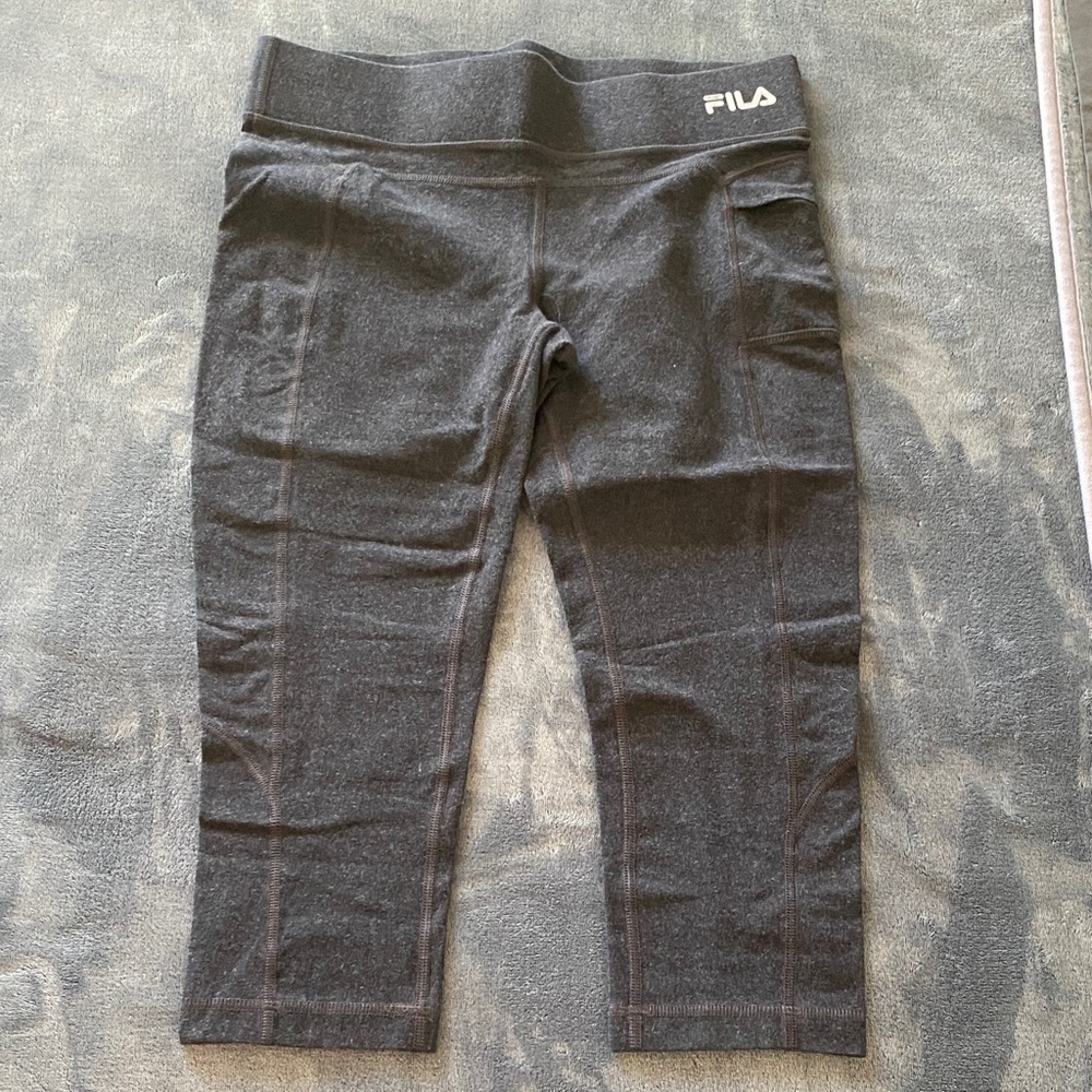 Fila Womens Charcoal Cropped Leggings